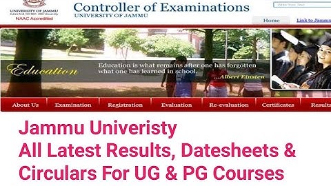 Jammu Univeristy: Latest Results Declared | New Exam Notifications  & Ciruclars | Examination Update