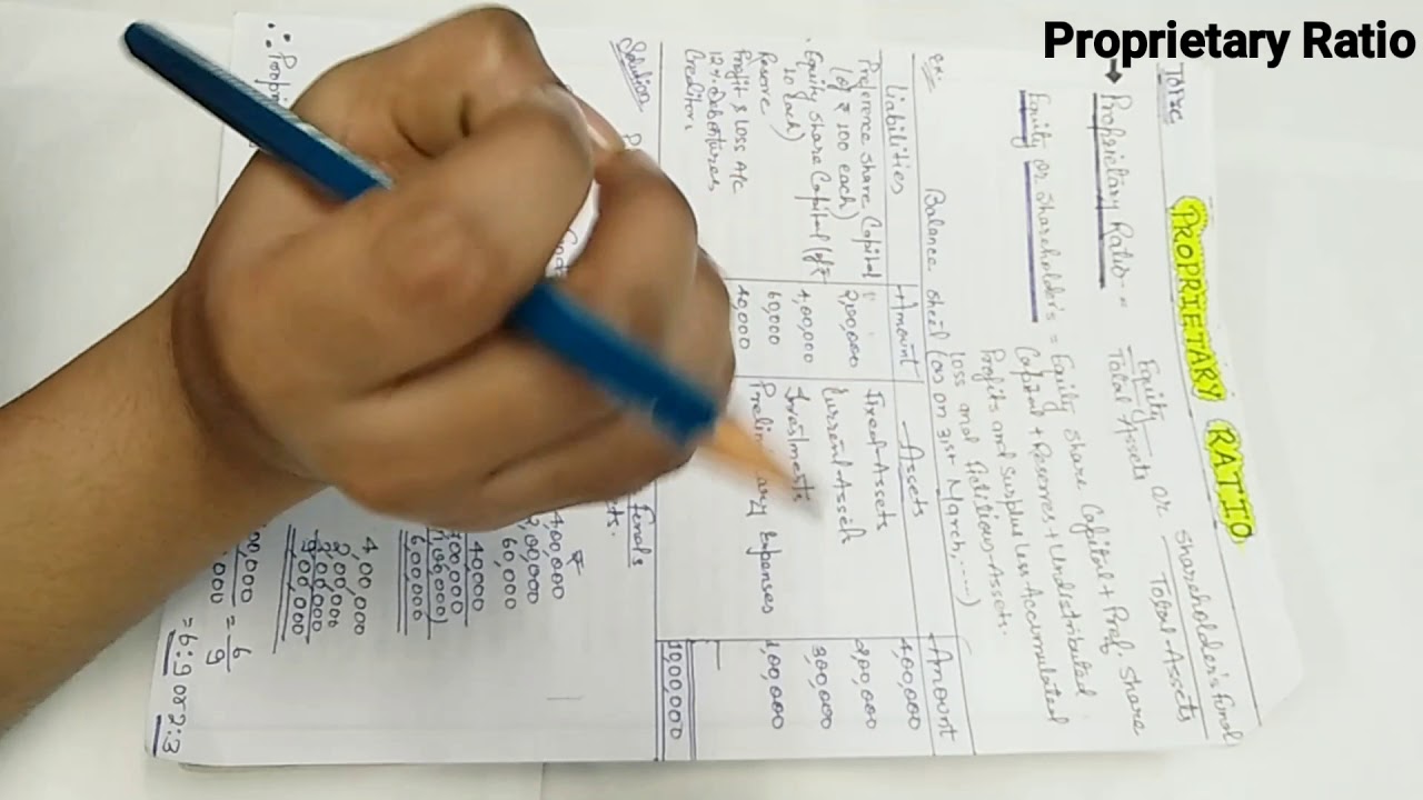 What is proprietary ratio | how to calculate proprietary ratio | class 12 accounting