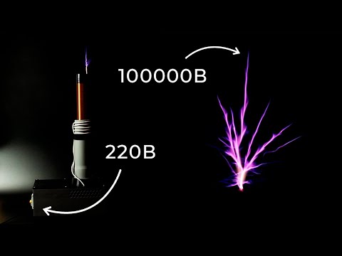 Мощная и простая катушка тесла своими руками (качер бровина от сети 220в)