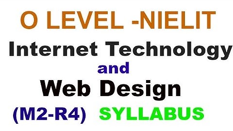 O level - Internet Technology And Web Design Syllabus