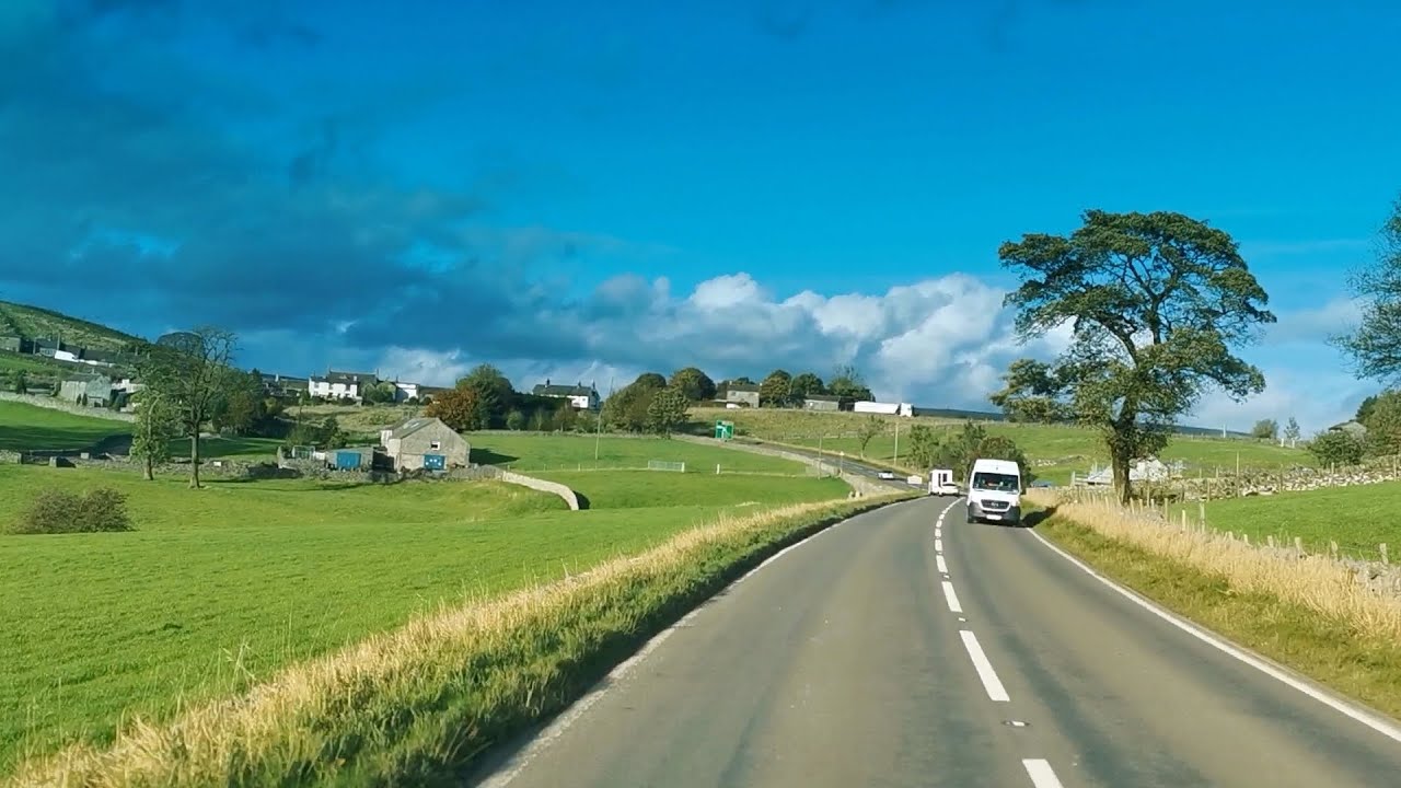 England. Driving in Derbyshire. Peak District.