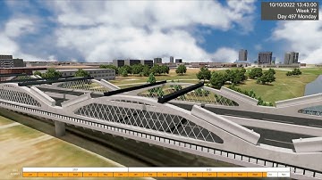 [Fuzor 4D] Arch Bridge Construction Sequence Simulation