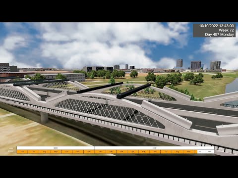 [Fuzor 4D] Arch Bridge Construction Sequence Simulation
