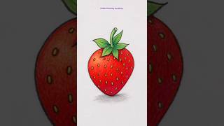 Easy Strawberry Drawing and Coloring Tutorial | Simple Fruit Art for Beginners