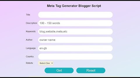 Meta Keyword Tool Blogger Script || Tool Website || Blogger Script || Piyush Ahuja