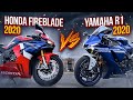 Yamaha R1 против Honda CBR1000RR-R Fireblade SP | Кто быстрее и мощнее - 1 Часть