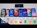 OnePlus 6T vs Mate 20 Pro vs Note9 vs Pixel 3 XL vs iPhone XS / XR BATTERY Test! | The Tech Chap