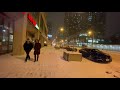 TORONTO, Canada - Night Heavy Snowy Walking Tour at Yong Street