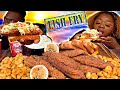 CRISPY FRIED CATFISH + POPCORN SHRIMP!!! | IS SHE PREGNANT?? | MUKBANG EATING SHOW