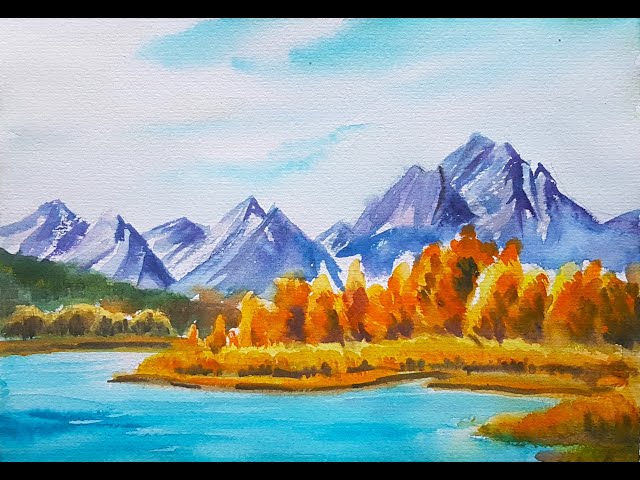 水彩画 風景 N476 水彩风景Watercolor Landscape 수채화풍경- YouTube