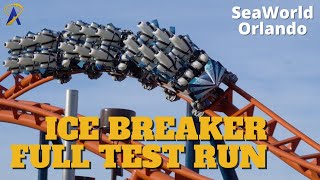 Ice Breaker Roller Coaster Multi-Angle Full Test Run At Seaworld Orlando