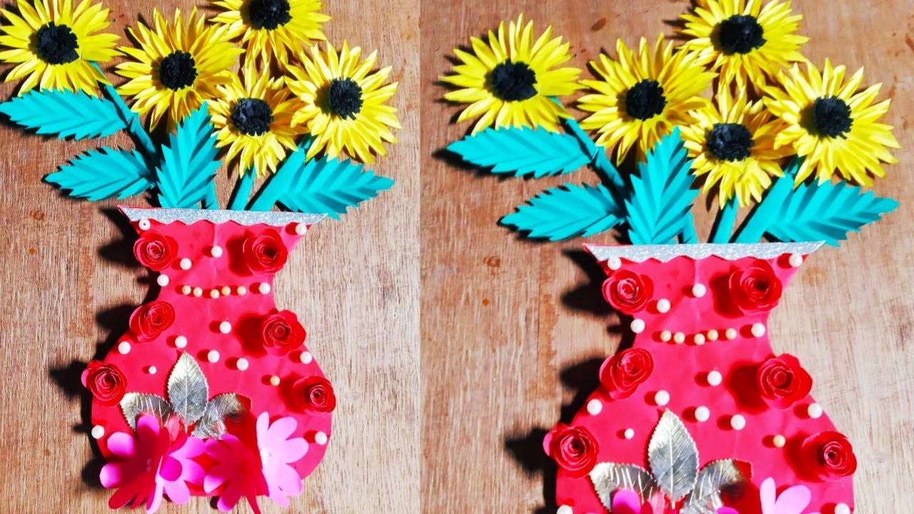 DIY Flower Pot Craft Ideas With Paper Paper Flower Pot Art Art and Craft Home Decoration