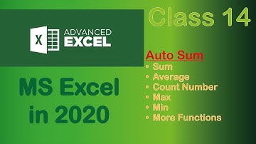 MS Excel Class 14 (Auto sum) in Urdu/Hindi.