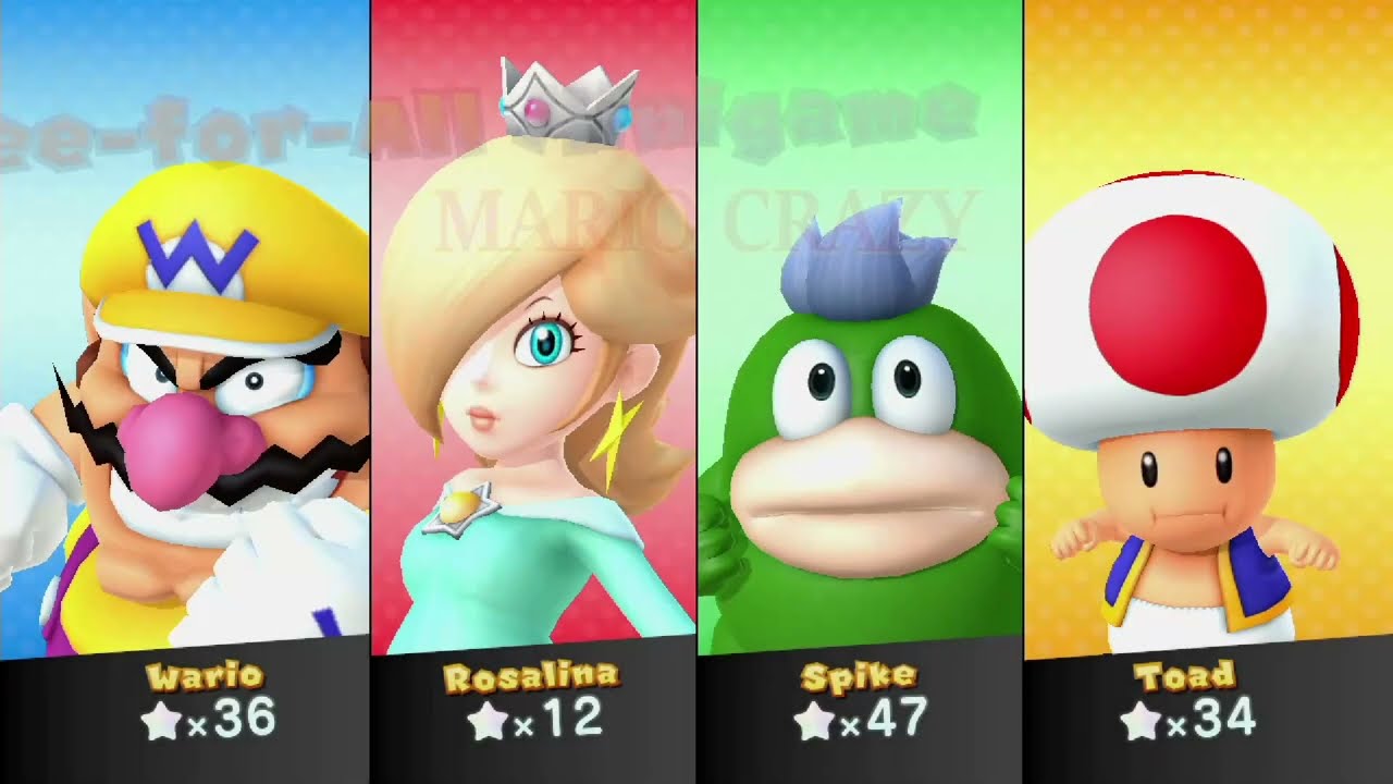 Mario Party 10 Chaos Castle - Wario vs Rosalina vs Spike vs Toad (Master Difficulty)