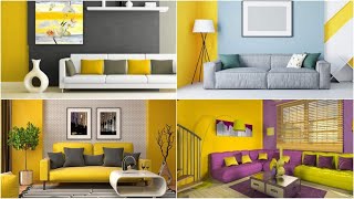 Yellow Living Room Wall Colour Combination Ideas 2022 | Yellow Wall Painting Colour Ideas