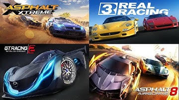 Real Racing 3 vs Asphalt 8 vs Asphalt Xtreme v GT Racing 2+Glitch Best Free Android+IOS Racing Games