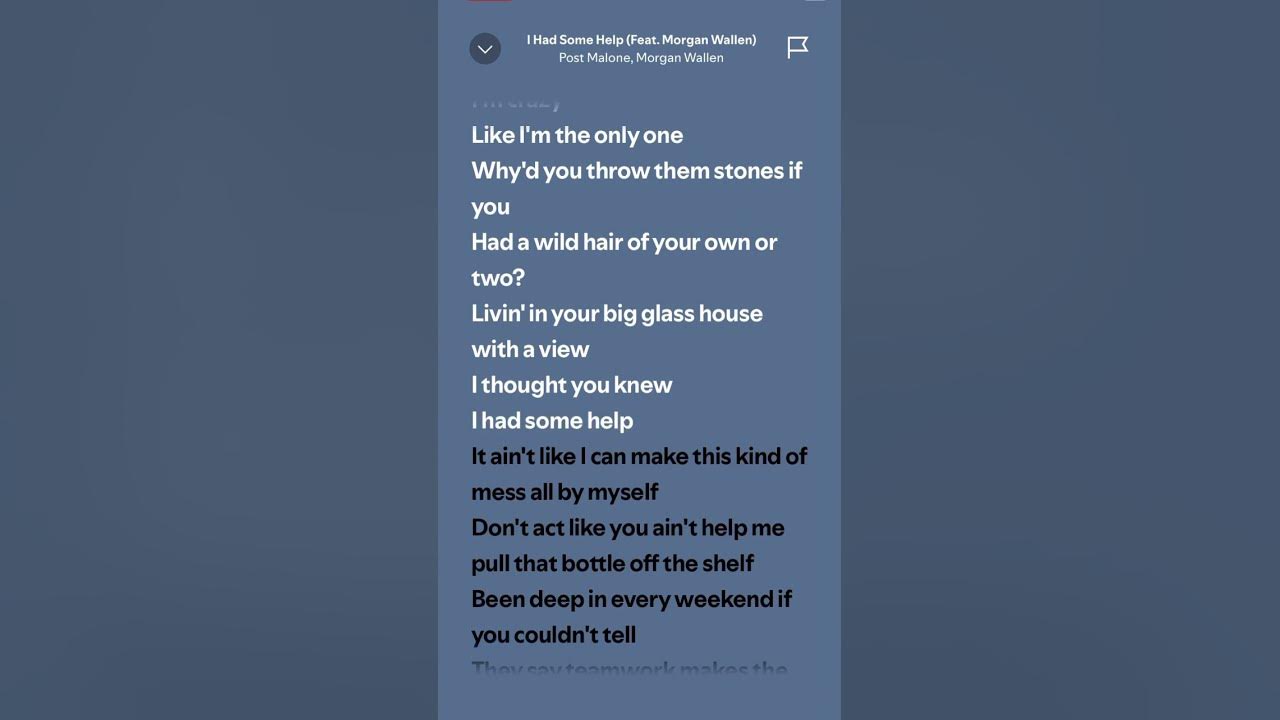 Post Malone (Feat. Morgan Wallen) - I Had Some Help #hits #trending #lyrics #spotify #lyricspot