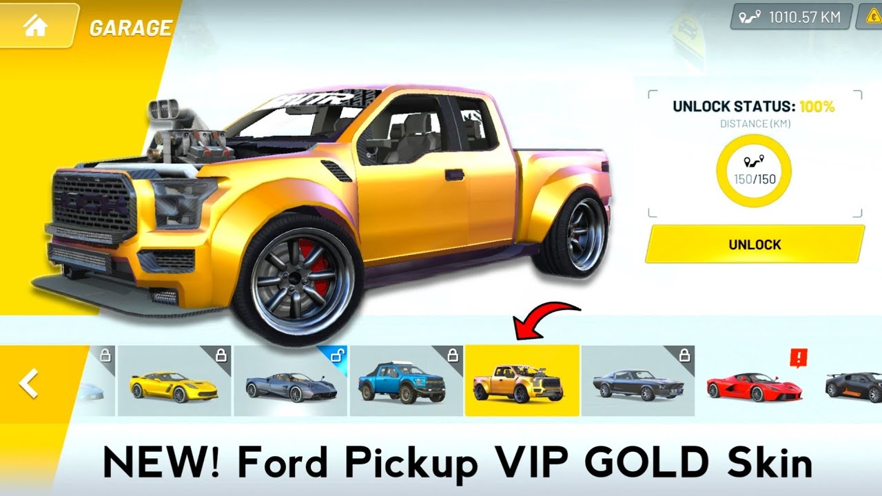 New Ford Pickup VIP GOLD Mega Skin - Extreme Car Driving Simulator 2022 - Best SUV Game