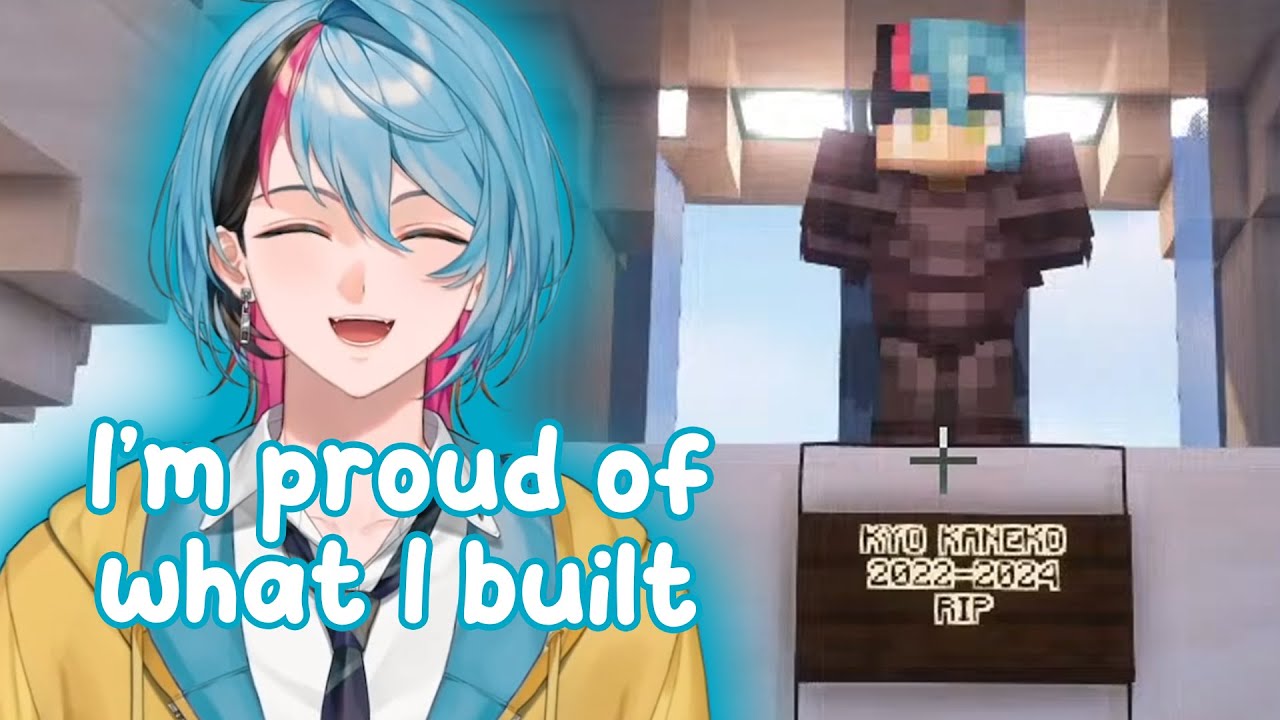 Kyo being proud of himself before logging out for the final time from NIJI EN server