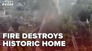 Three-alarm fire destroys Victorian-style home in Sunbury