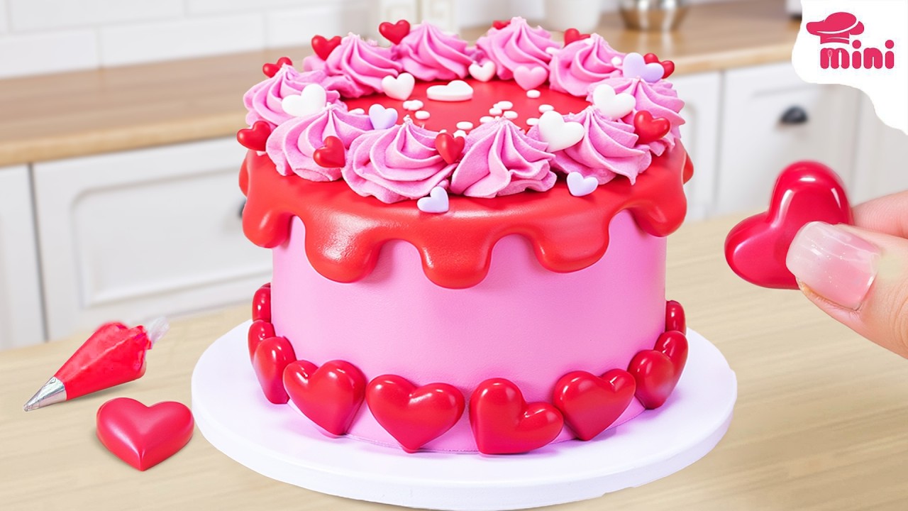 Romantic Valentine’s Cake 💖 DIY Miniature Cake for a Sweet Valentine's Day | ASMR Mini Bakery