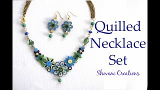 Quilled Necklace Set/ How to make Quilling Jewellery at Home/ Paper Necklace