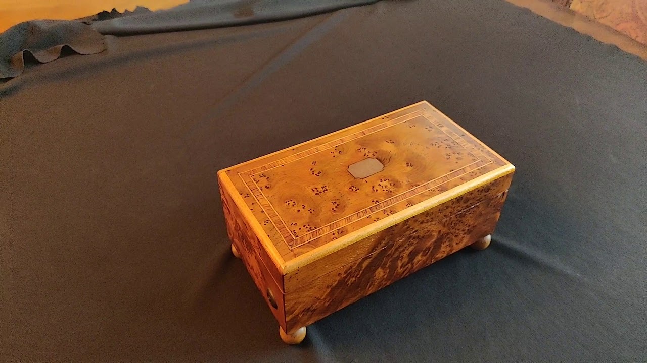 Burl Walnut Inlaid Antique Music Box YouTube