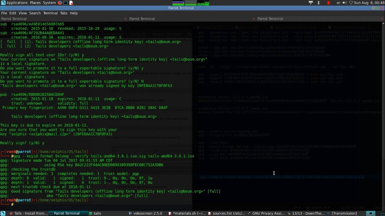 TailsOS - GPG Fingerprint - GPG lsign - Verify Iso Signature & Burn To DvD