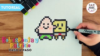 Como pintar a BOB ESPONJA Y PATRICIO en PIXEL ART – Tutorial paso a paso #pixelart #bobesponja