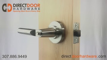 Emtek Hanover Keyed Entry Lever with Disc Rosette in Stainless Steel