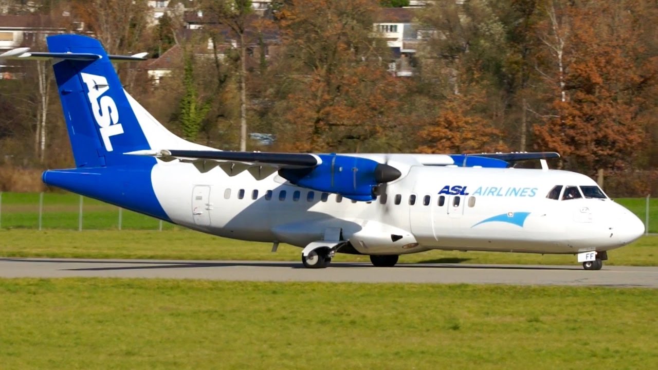 ASL Airlines ATR 42-320 Turboprop Take-Off at Bern