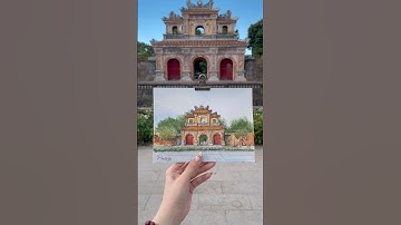 Ký hoạ bên ngoài Kinh thành Huế #watercolor #art #hansuart #travelsketch #draw #painting #hue