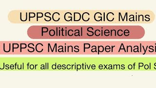 UPPSC GDC GIC Mains Model Answers