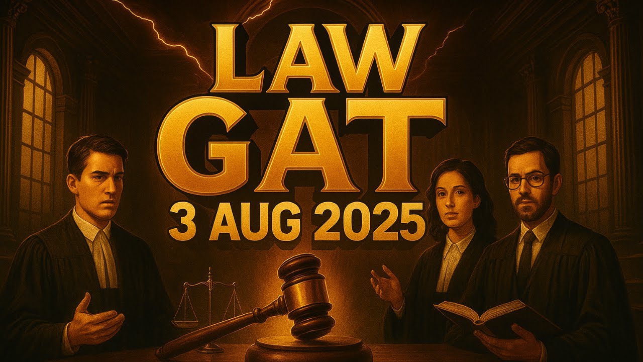 LAW GAT PAPER 3 AUGUST 2025 |SOLVED PAPER 3 AUGUST LAW GAT 
