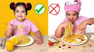 Les règles à table : BONNE vs MAUVAISE manière 