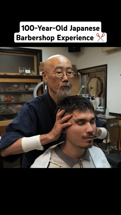 100-Year-Old Japanese Barbershop Experience ✂️ #asmr #asmrbarber #japanesebarber