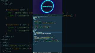 ✅ Features3D glowing ring animation, Floating animated text inside portal