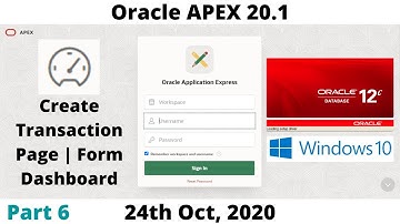 How to Create Transaction Forms Dashboard | Oracle APEX 20.1 part 6 8K