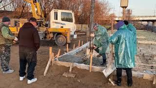 Заливаем плиту под автомойку