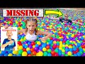 Lost my brother in ball pit pool  full of 25000 colorful ball pall pit balls