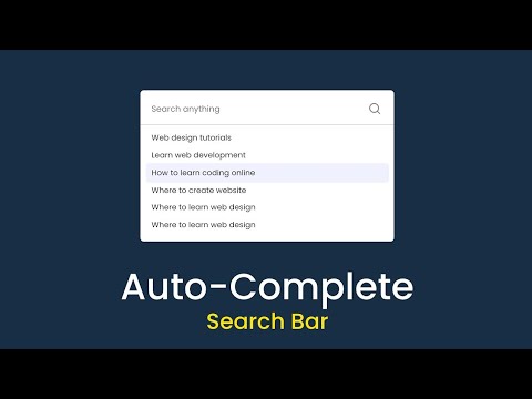 How To Make Autocomplete Search Box For Website Using HTML CSS & JavaScript