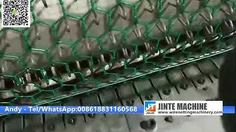 Weaving the  PVC Coated wire Hexagonal Mesh by Mechanical Hexagonal Wire Mesh Machine