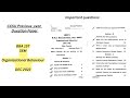 Organizational Behaviour || Previous year CCSU paper 2023 Dec ||