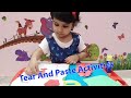 Tear and paste activities for nursery kids  paper tearing and pasting worksheet for kindergarten