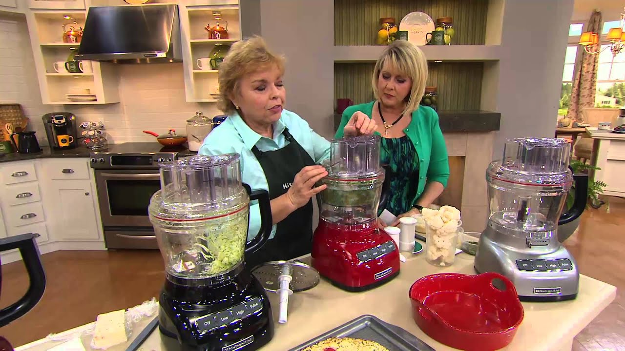 KitchenAid Cup 3-in-1 Wide Mouth Food Processor w/ Accessories with Mary Beth Roe - YouTube