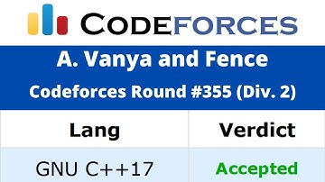Codeforces Round #355 | A. Vanya and Fence