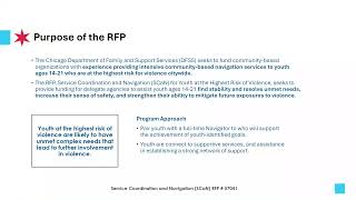 DFSS: Youth Division: Service Coordination and Navigation (SCaN) RFP Webinar #57041