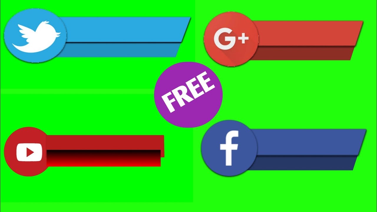Social Media Lower Third green screen(download link)Copyright free,chroma key||TECH GREEN SCREEN