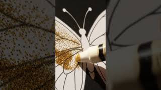 Satisfying AI-made Butterfly Sparkle — crayon pours ultra-fine glitter into lines! #Shorts #AI #Art
