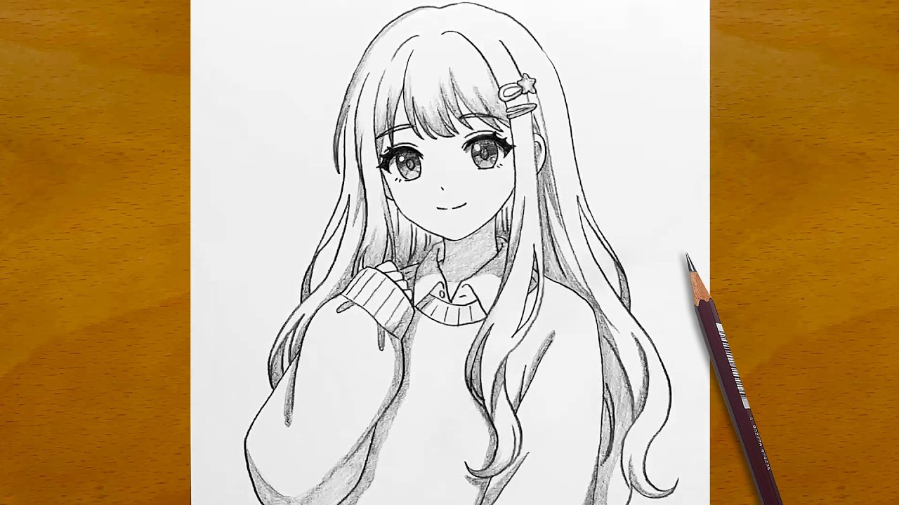 How to Draw a Cute Anime Girl Step by Step | Easy Pencil Sketch - YouTube